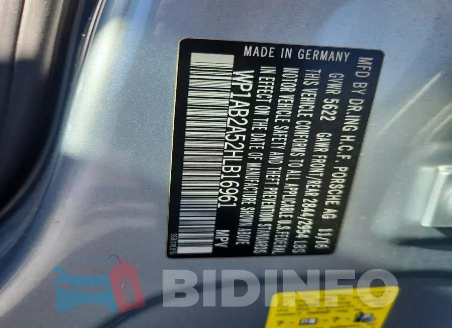 WP1AB2A52HLB16961 Photo# 12
