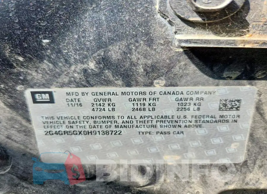 2G4GR5GX0H9138722 Photo# 12