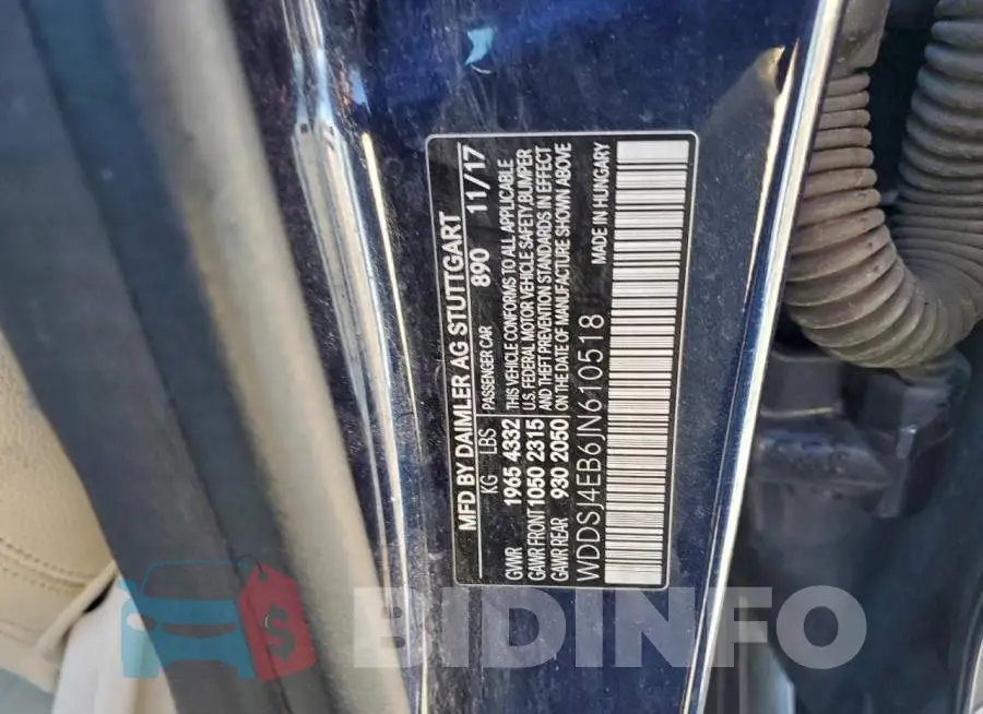 WDDSJ4EB6JN610518 Photo# 12