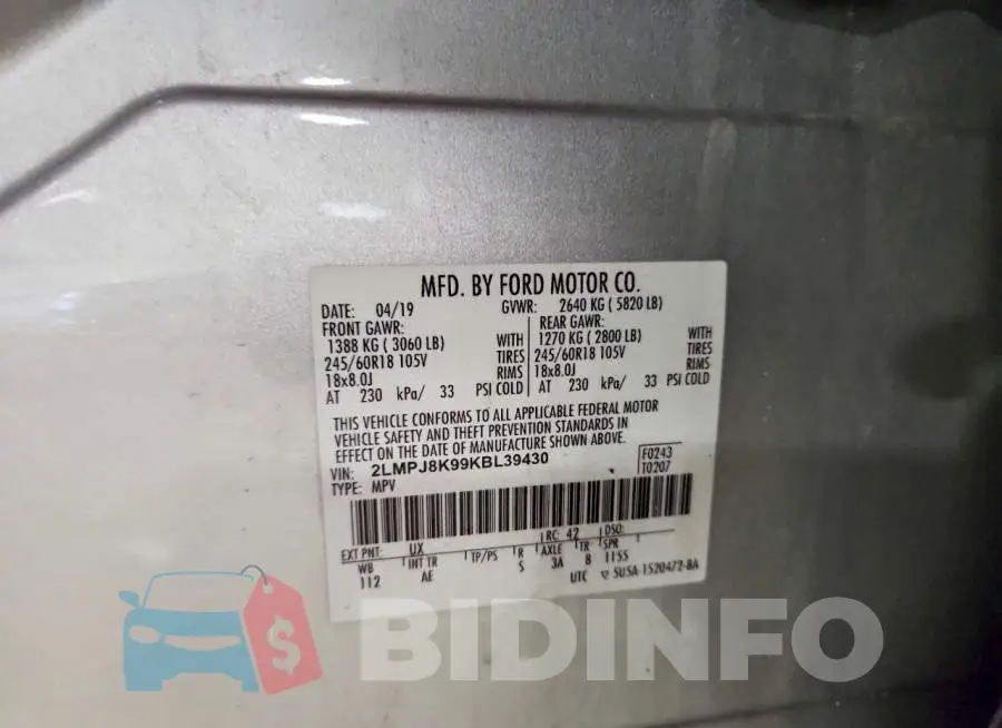 2LMPJ8K99KBL39430 Photo# 13