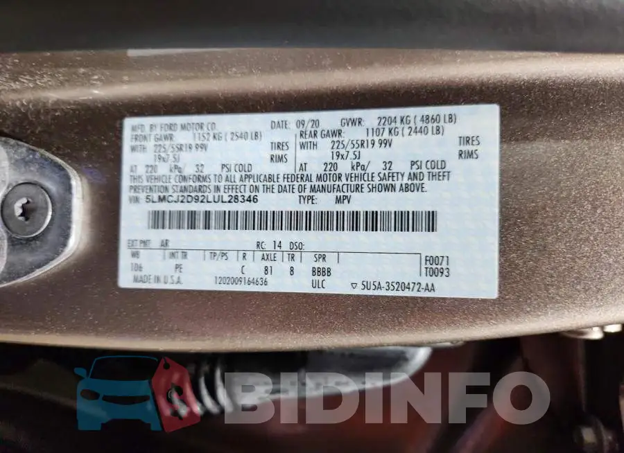 5LMCJ2D92LUL28346 Photo# 13
