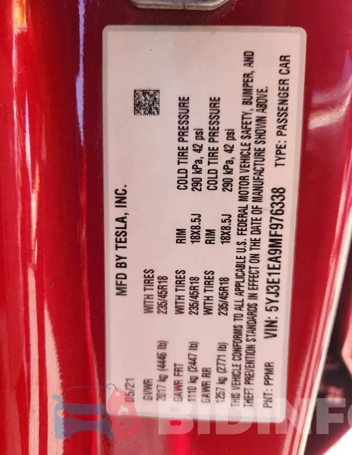5YJ3E1EA9MF976338 Photo# 12