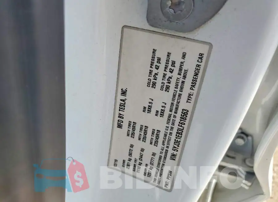 5YJ3E1EB3LF618563 Photo# 12