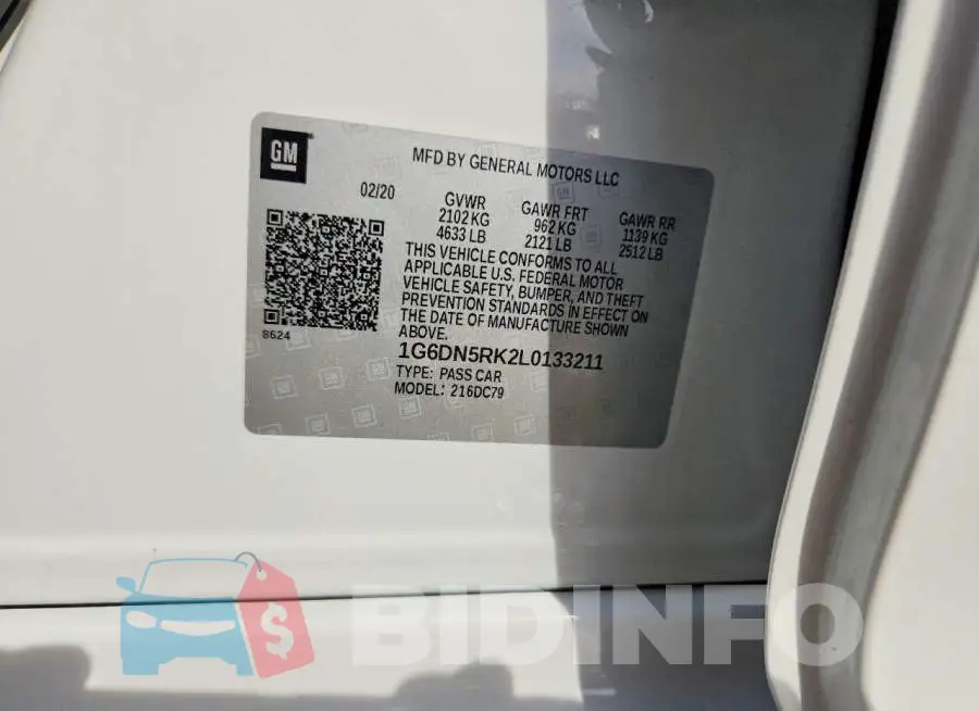 1G6DN5RK2L0133211 Photo# 12