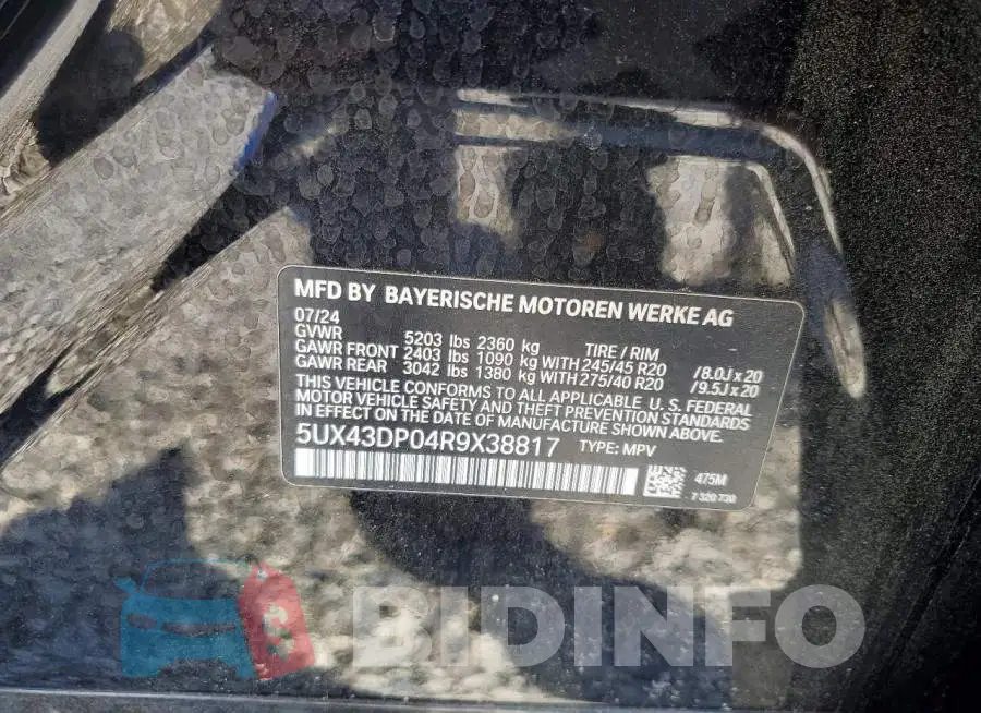 5UX43DP04R9X38817 Photo# 14