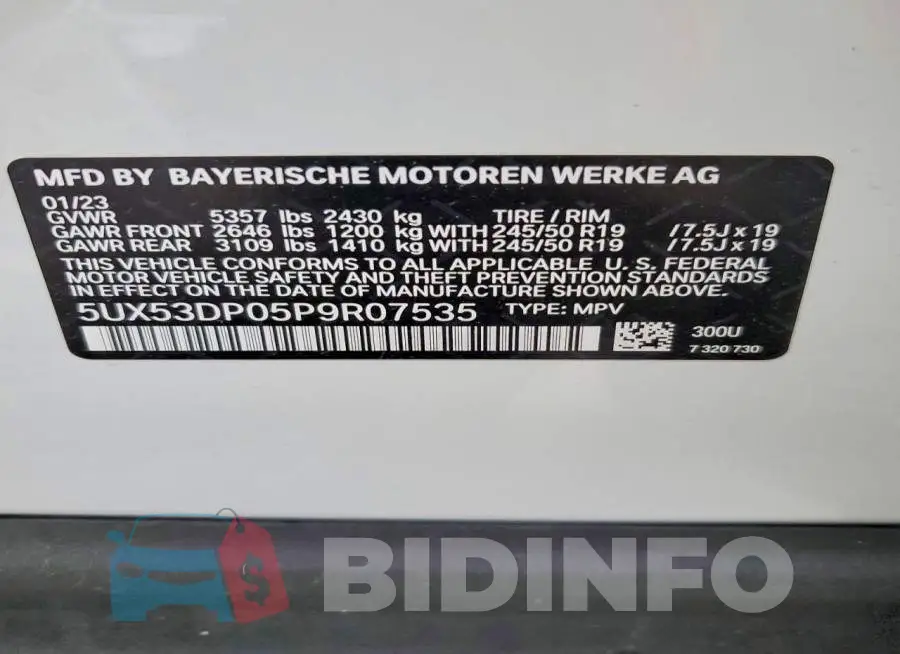 5UX53DP05P9R07535 Photo# 14