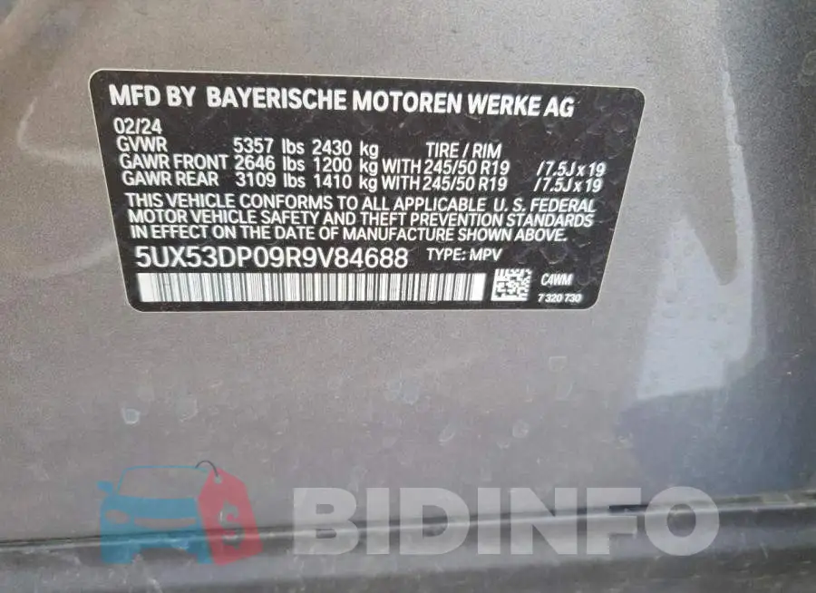 5UX53DP09R9V84688 Photo# 13