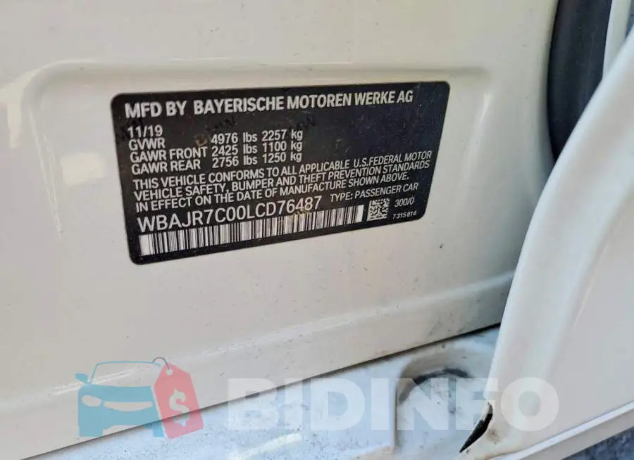 WBAJR7C00LCD76487 Photo# 12