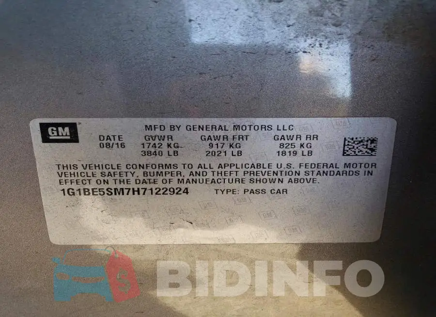 1G1BE5SM7H7122924 Photo# 12