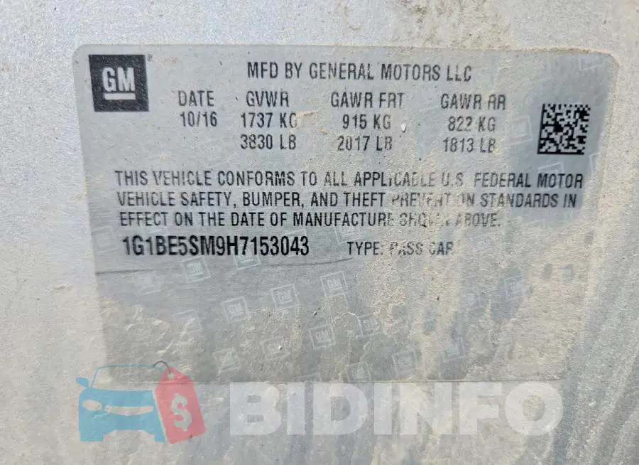 1G1BE5SM9H7153043 Photo# 12