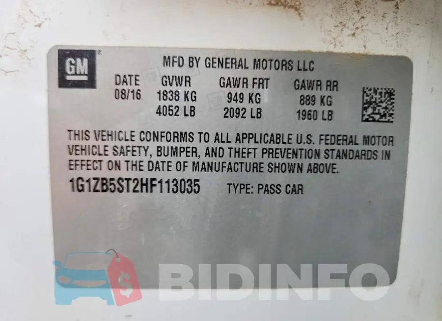1G1ZB5ST2HF113035 Photo# 12
