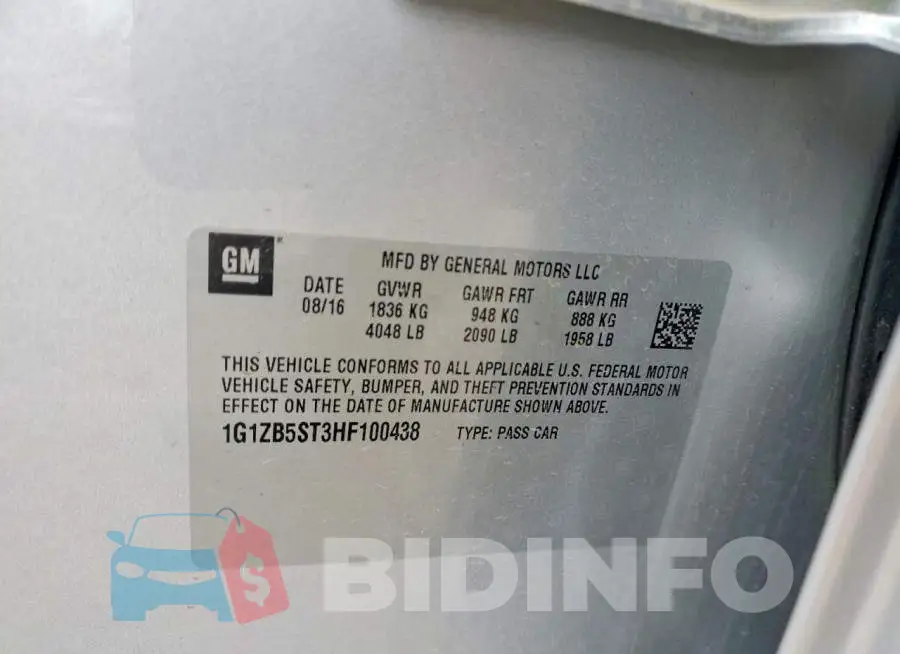 1G1ZB5ST3HF100438 Photo# 12