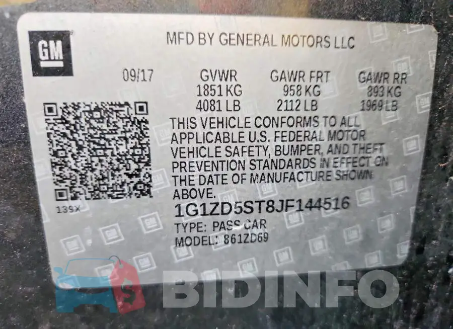 1G1ZD5ST8JF144516 Photo# 12