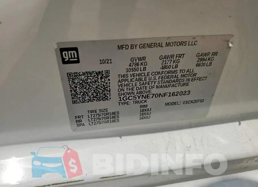 1GC5YNE70NF162023 Photo# 12