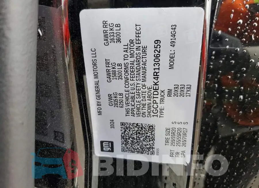 1GCPTDEK4R1306259 Photo# 12