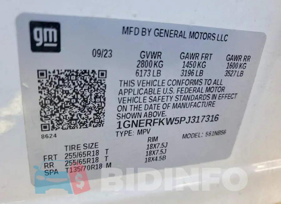 1GNERFKW5PJ317316 Photo# 13