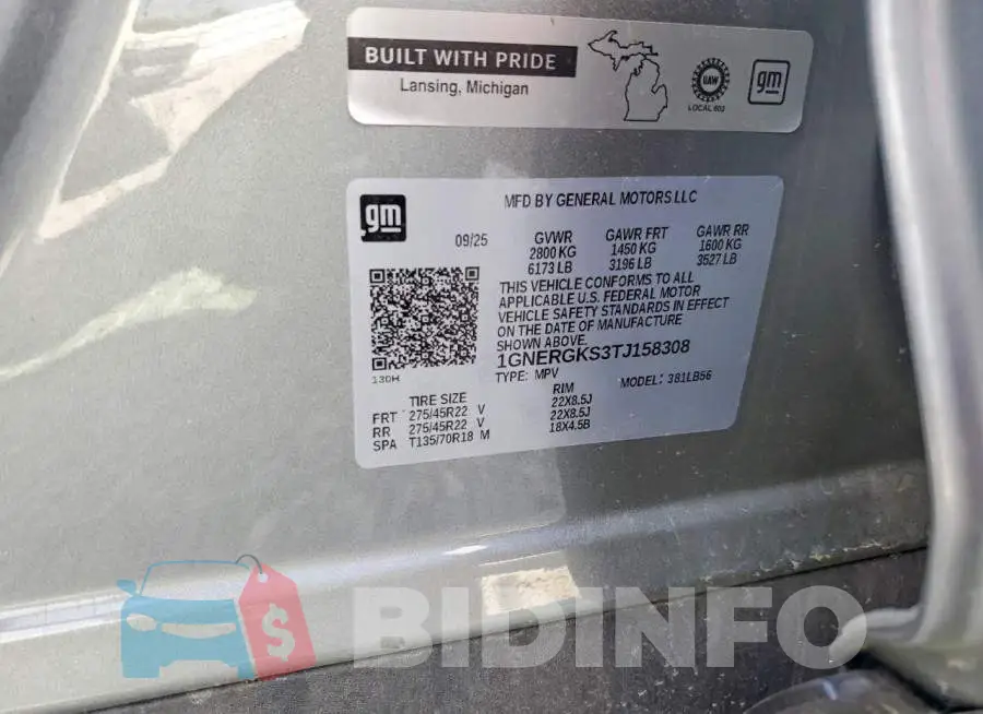 1GNERGKS3TJ158308 Photo# 14