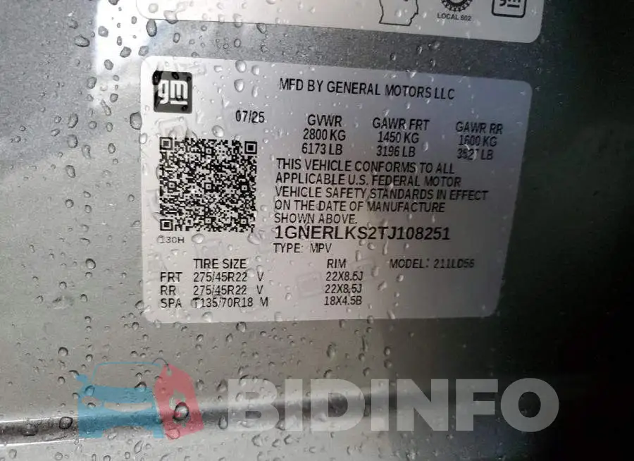 1GNERLKS2TJ108251 Photo# 13