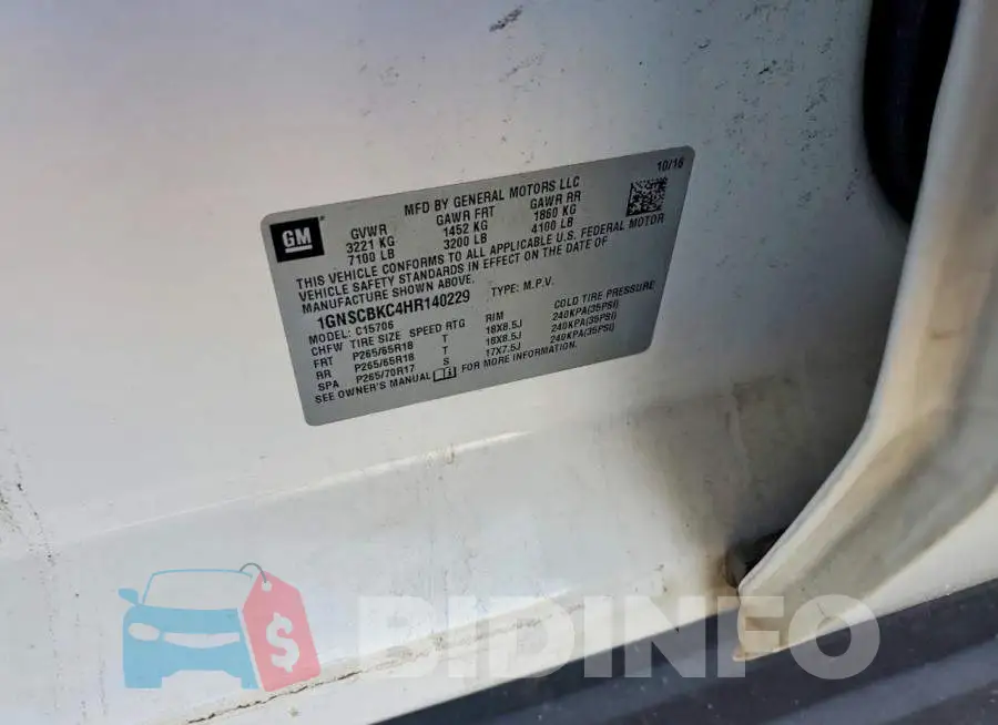 1GNSCBKC4HR140229 Photo# 12