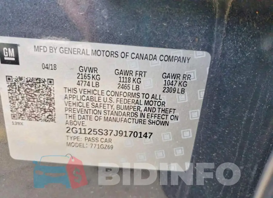 2G1125S37J9170147 Photo# 12
