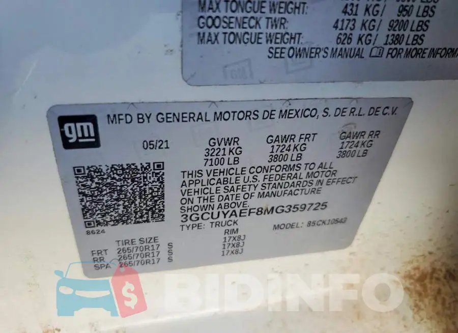 3GCUYAEF8MG359725 Photo# 12