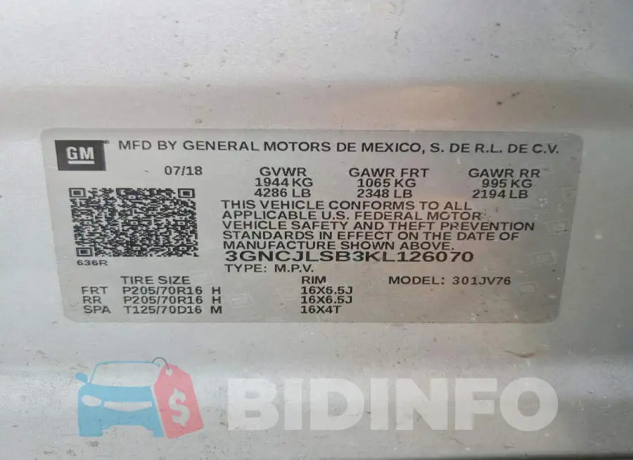 3GNCJLSB3KL126070 Photo# 13