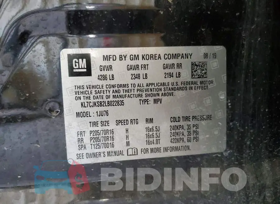 KL7CJKSB2LB022835 Photo# 13