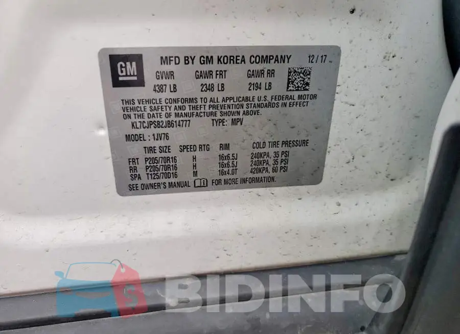 KL7CJPSB2JB614777 Photo# 13