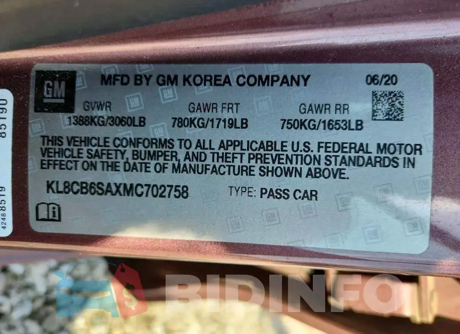 KL8CB6SAXMC702758 Photo# 13