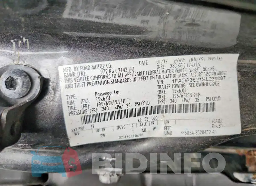1FADP3E21HL230087 Photo# 12