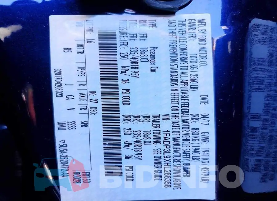 1FADP3L9XHL266358 Photo# 12