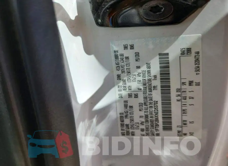 1FTBF2B6XNED53702 Photo# 12