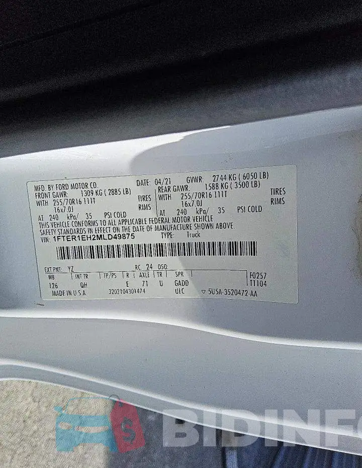 1FTER1EH2MLD49875 Photo# 12
