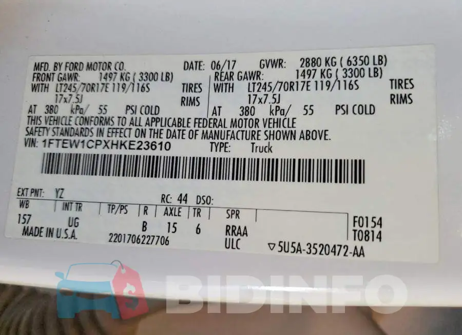 1FTEW1CPXHKE23610 Photo# 12