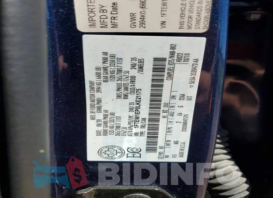 1FTEW1EP0LKE21175 Photo# 12