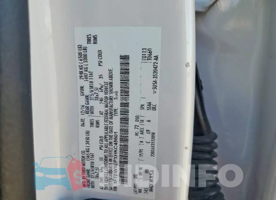 1FTEW1EPXHKC45601 Photo# 12