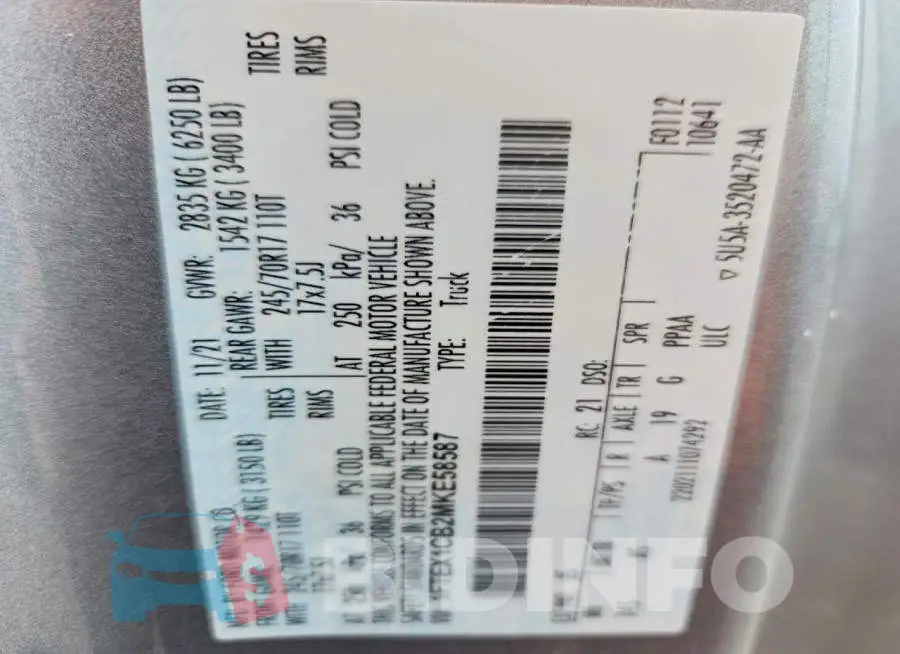 1FTEX1CB2MKE58587 Photo# 13