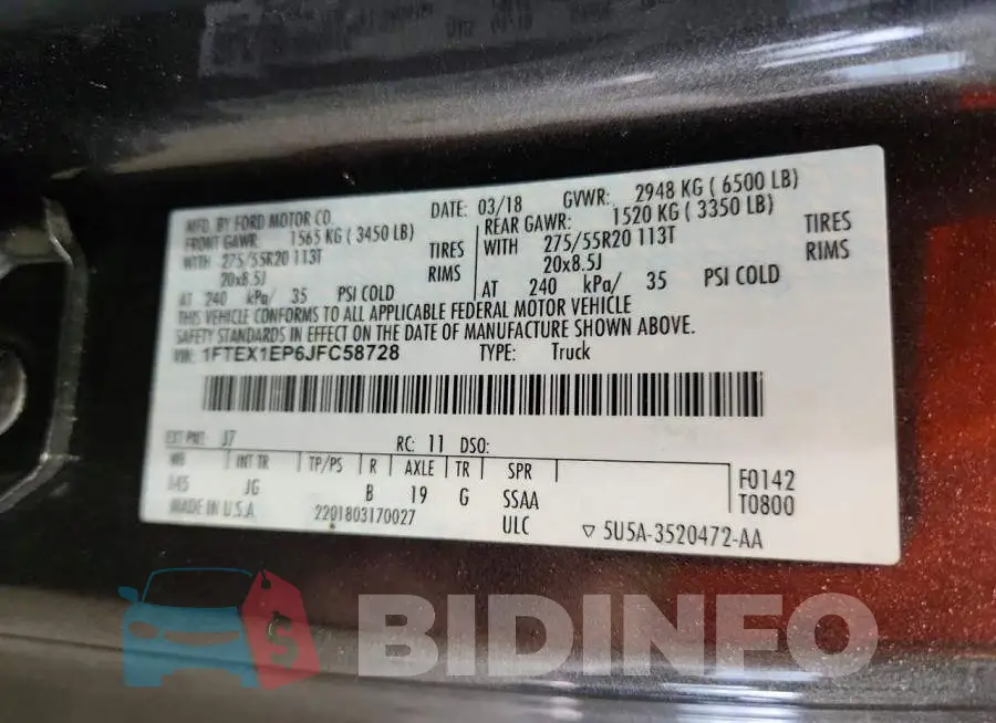 1FTEX1EP6JFC58728 Photo# 12
