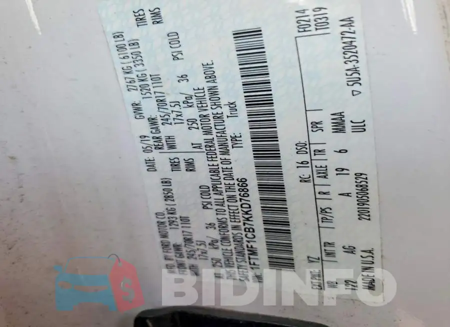 1FTMF1CB7KKD76866 Photo# 12