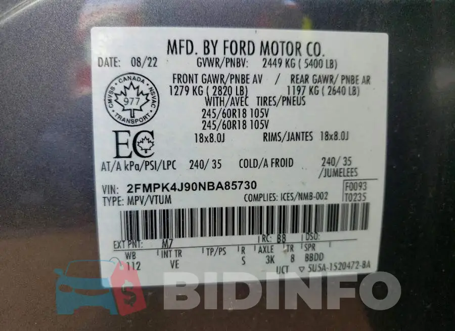 2FMPK4J90NBA85730 Photo# 14