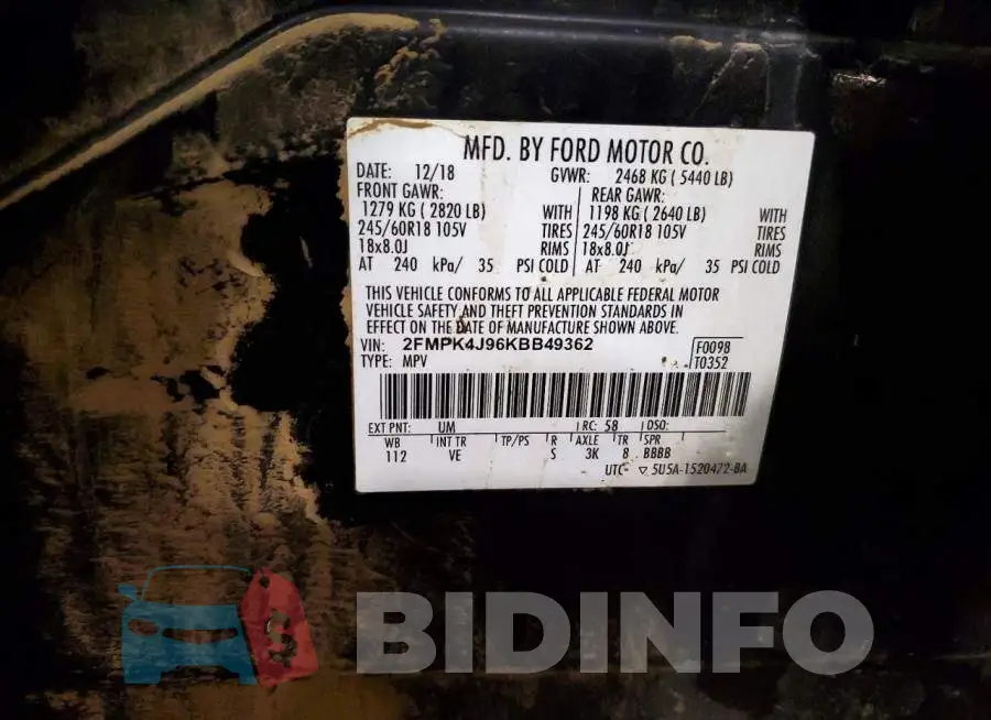 2FMPK4J96KBB49362 Photo# 13
