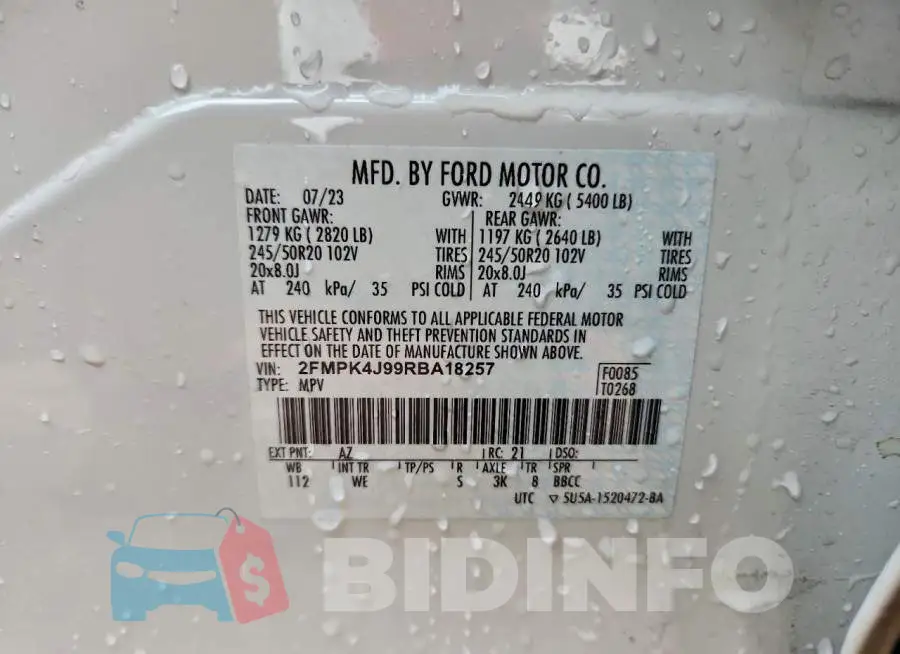 2FMPK4J99RBA18257 Photo# 12
