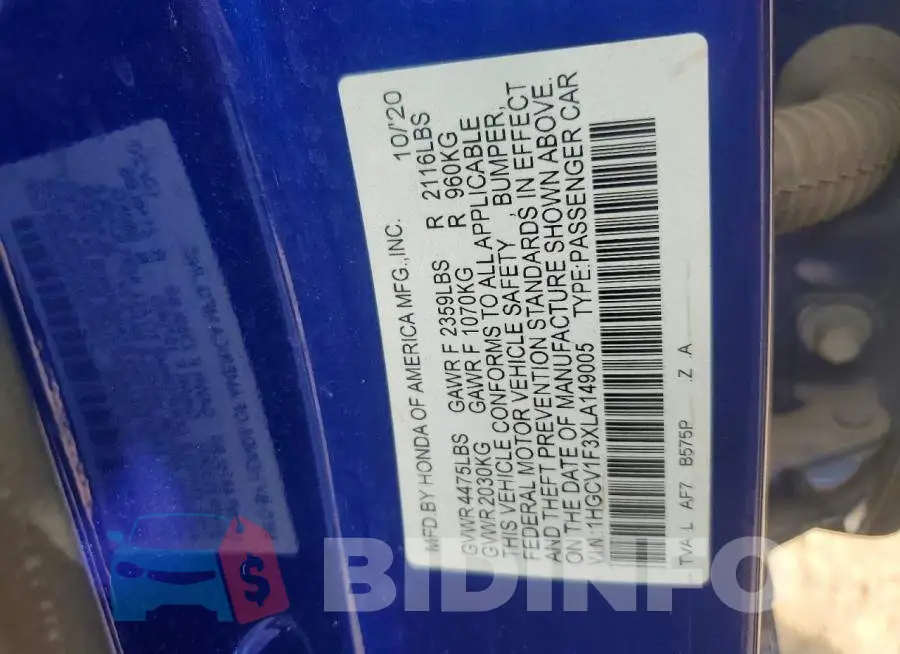 1HGCV1F3XLA149005 Photo# 12