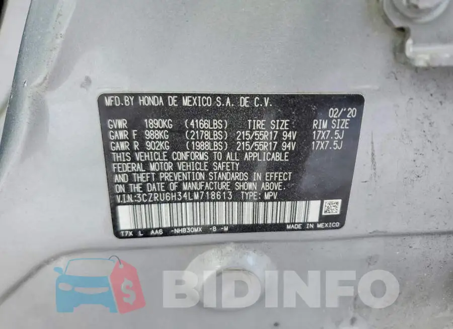3CZRU6H34LM718613 Photo# 13