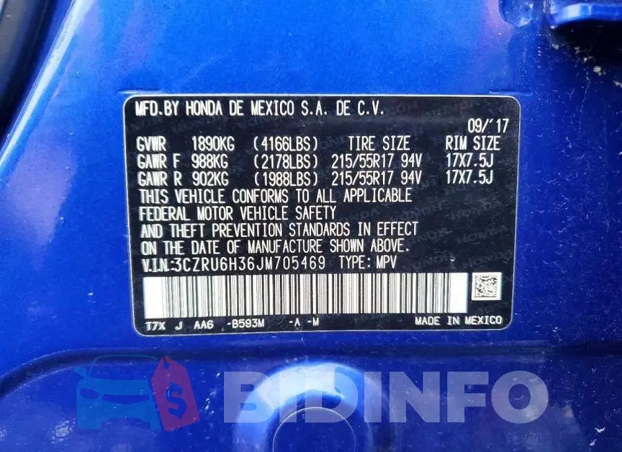 3CZRU6H36JM705469 Photo# 13