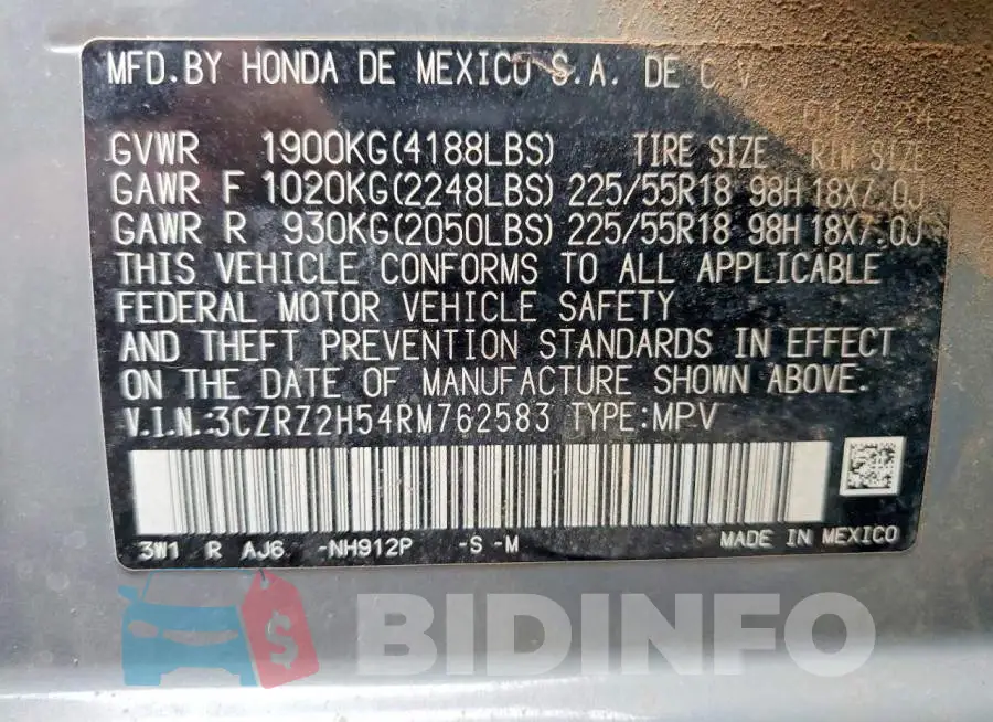 3CZRZ2H54RM762583 Photo# 14