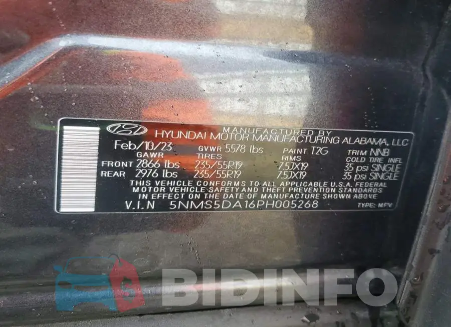 5NMS5DA16PH005268 Photo# 13