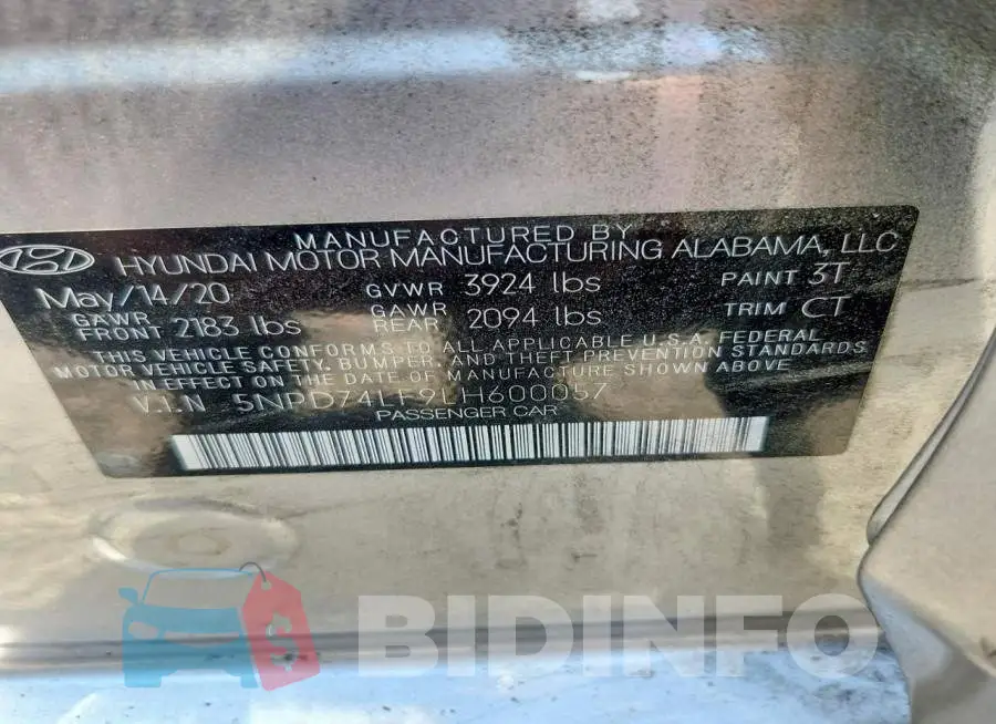 5NPD74LF9LH600057 Photo# 12