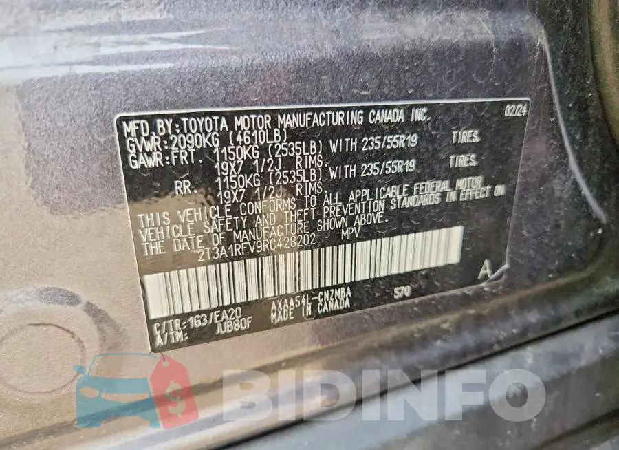 2T3A1RFV9RC428202 Photo# 12