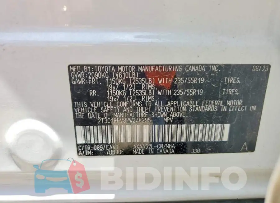 2T3C1RFV8PW278295 Photo# 13
